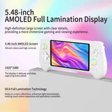 ANBERNIC RG-557: Android AMOLED Retro & Cloud Gaming Handheld | 5.48’’ AMOLED Display | 12GB + 256GB | Dimensity 8300 - Purple Transparent
