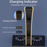 iPlay PS5 Wall Mount Cooling Stand USB Hub and Controller Charging Station - iPlay