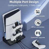 iPlay PS5 Wall Mount Cooling Stand USB Hub and Controller Charging Station - iPlay