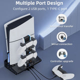 iPlay PS5 Wall Mount Cooling Stand USB Hub and Controller Charging Station - iPlay