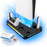 PS5 Pro PS5 Slim and PS5 Standard - RGB Vertical Cooling Stand with Controller Charging Dock - iPlay