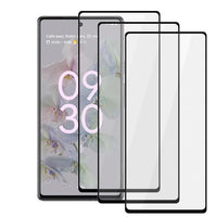 [3 PACK] Google Pixel 6A Tempered Glass Screen Protector Black Border - Glass Noco