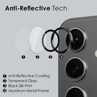 Samsung Galaxy S24 + Alloy and Glass Camera Lens Protector Caps - Northjo