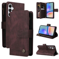 Samsung Galaxy A05S Multi-Card Wallet Flip Cover Zip Pocket - Brown - Cover Noco