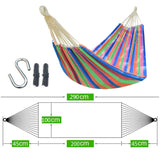 Premium Canvas Hammock Thickened Cotton Spreader bar 180KG Max 22 Stand Heavy Rope - Outdoors NOCO