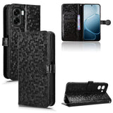 OPPO A6x 4G / 5G Honeycomb Texture Leather Phone Case With Card Slots - Black - Noco