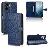 OPPO A6x 4G / 5G Honeycomb Texture Leather Phone Case With Card Slots - Blue - Noco