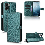 OPPO A6x 4G / 5G Honeycomb Texture Leather Phone Case With Card Slots - Green - Noco