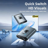 ESSAGER ESQH02 2-in-1 Dual-Way 4K 60Hz HDMI Switcher for Gaming PC and TV - Essager