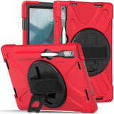 Lenovo Tab P11 Pro Gen 2 Tablet Rugged Cover Rotating Hand Strap and Stand - Red - Cover Noco