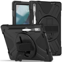 Lenovo Tab P11 Pro Gen 2 Tablet Rugged Cover Rotating Hand Strap and Stand - Black - Cover Noco