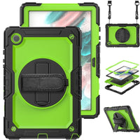 Samsung Galaxy Tab A8 10.5 2021 Heavy Duty Tablet Cover with Rotating Stand/Hand Grip/Stylus Holder Screen Protector - Green - Cover Noco