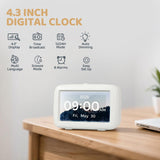 4.3-Inch Desktop Digital Clock With Time and Date for Dementia - White - Noco