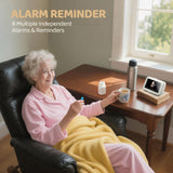 4.3-Inch Desktop Digital Clock With Time and Date for Dementia - White - Noco