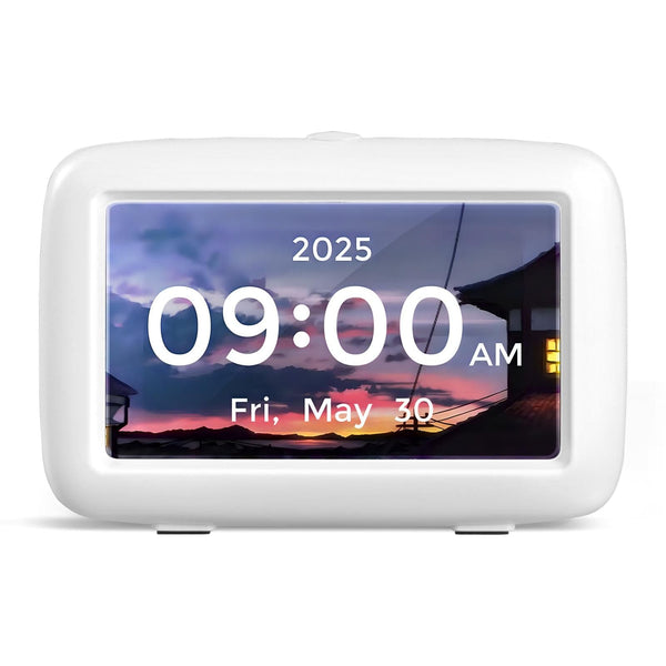 4.3-Inch Desktop Digital Clock With Time and Date for Dementia - White - Noco