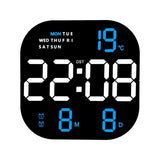 10’’ Large LED Digital Clock | Wall Mounted & Desk Timepiece with Alarm Calendar & Temperature Display - Blue and White Display - Noco