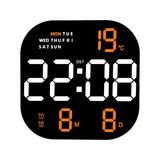 10’’ Large LED Digital Clock | Wall Mounted & Desk Timepiece with Alarm Calendar & Temperature Display - Orange and White Display - Noco
