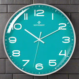 MoveBest 12’’ Wall Clock Silent Mechanism Large Number - Green Face with White Frame - Noco