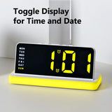 GH9020 Large Display LED Digital Alarm Clock and Mirror Desktop Clock with Night Light - Noco