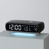 YX2819 Multi-Function LED Digital Alarm Clock with Intelligent Night Light and Dual Alarm System - Black - Noco