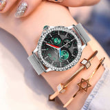 Hamtod NX19 Ladies Smart Watch Jewel Bezel BT Voice Calling 1.3inch IPS screen - Silver - watch Noco
