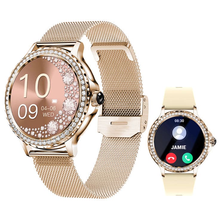 Hamtod NX19 Ladies Smart Watch Jewel Bezel BT Voice Calling 1.3inch IPS ...