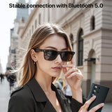 Yesido IO35 Smart Music Glasses - Bluetooth Audio Sunglasses with IP54 Water Resistance - Black - Yesido