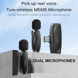 Yesido Dual Lavalier Wireless Microphones for Type-C USB AI Noise Cancellation - Yesido