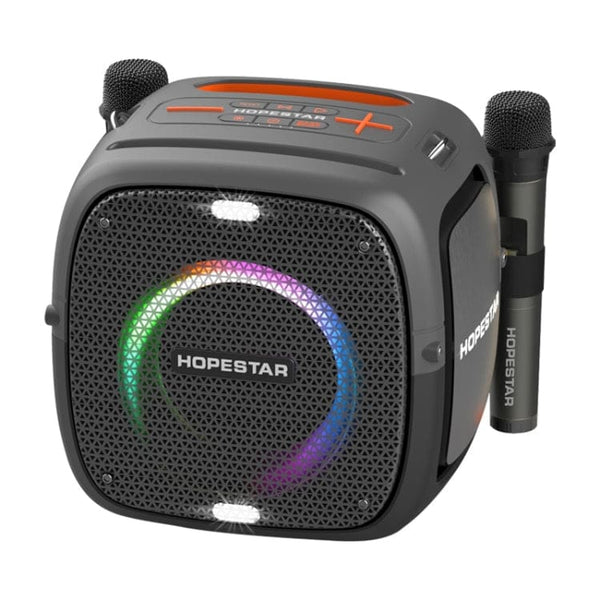 Hopestar Party One 80W Big Bass Bluetooth Speaker Cube Dual Wireless Microphones 12500mAh Battery TWS LED Light - bluetooth speaker Hopestar