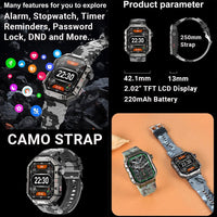 Hamtod GW55 2.02’ Display Smart Watch + Fitness Tracker Bluetooth Voice Calling