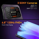 IIIF150 Air1 Ultra Rugged Phone Night Vision 6.8 FHD+ Display Helio G99 64MP Camera 8GB+256GB - Orange - rugged IIIF150