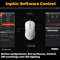 inphic B2 Wired USB 7200 DPI Optical Mouse 5 Buttons Scroll Wheel LED - inphic