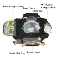 Inoxto Sport/Gym Travel Duffle Bag Wet Pocket Shoe Compartment Shoulder Strap - Outdoors Noco