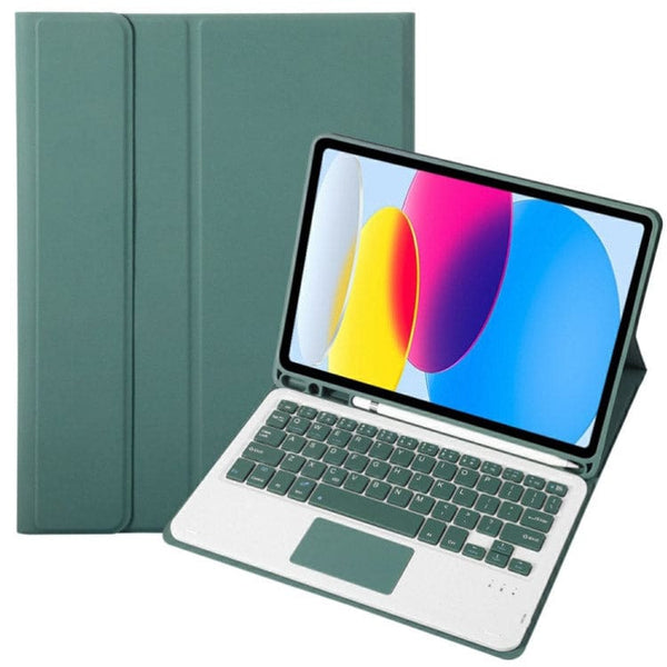 Apple iPad 10th Gen 10.9 2022 - Bluetooth Detachable Keyboard/Cover Touchpad Pen Holder - Green - Cover Noco