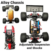 JJRC Q146B RC 4WD Alloy Chassis Pickup Up to 40km/h 390 Carbon brush magnetic motor Metal parts LED Lights 7.4V Battery - Radio Control JJRC
