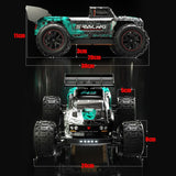 JJRC Q146B RC 4WD Alloy Chassis Pickup Up to 40km/h 390 Carbon brush magnetic motor Metal parts LED Lights 7.4V Battery - Radio Control JJRC