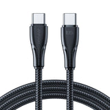 Joyroom 100W 5A Type-C to Type-C PD E-Marker Charging/Data Cable Length: 2metre - Black - acc Haweel