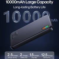 JR-QP194 10000mAh 22.5W QC/PD Power Bank QC/PD Fast Charging Digital Display - charger NOCO