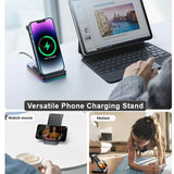 Joyroom 15W 3-in-1 Wireless QI Fast Charging Stand Dual Coil Adjustable Angle LED Light Control - charger Noco