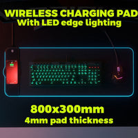 K9186 LED Large Desktop and Mouse Pad with 15W Wireless Charging Pad - Noco