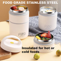 2 Tier Insulated Bento Lunch Box for Hot/Cold Food - Green/Yellow Highlights - NOCO