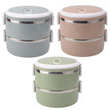 0.7L Insulated Stainless Steel Bento Box with Portable Hide-away Handle - 1,2 or 3 layer - Dual layer - NOCO