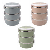 0.7L Insulated Stainless Steel Bento Box with Portable Hide-away Handle - 1,2 or 3 layer - Triple Layer - NOCO