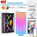 DIY024 9-Piece Tuya WiFi Smart RGBIC Modular Ambient Wall Light Set - YWXLight
