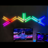 DIY024 9-Piece Tuya WiFi Smart RGBIC Modular Ambient Wall Light Set - YWXLight