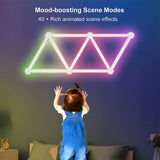 DIY024 9-Piece Tuya WiFi Smart RGBIC Modular Ambient Wall Light Set - YWXLight