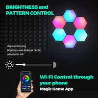 Symphony LED Ambient Light Tiles Wi-Fi App Control Multiple Patterns 12 tile pack - YWXLight