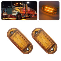 [2 PACK] MK019 12V-24V Marker Lights for Trailer Truck Caravan Boat Black base - Amber - Noco