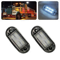 [2 PACK] MK019 12V-24V Marker Lights for Trailer Truck Caravan Boat Black base - White - Noco