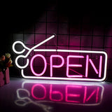 LED Neon Open Sign - Dimmable Business Signage for Retail Cafes Bars & Shops - 608B - NOCO